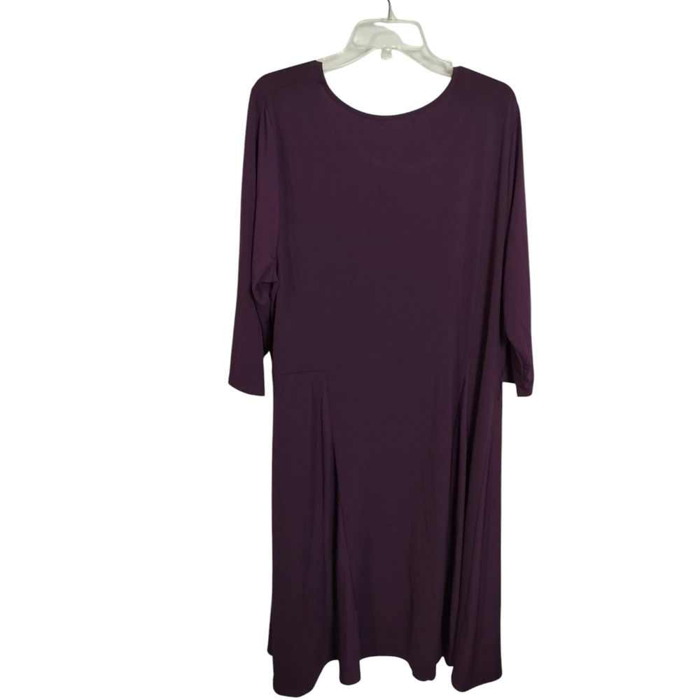 3613)  Roaman's Purple Jersey Popover 3/4 sleeve  Lounge Dress Plus 22W